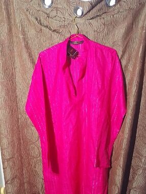 Skavij Fuchsia Long Sleeve Women's Dress - Vibrant Pink